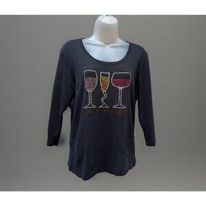 Women’s “group therapy” Carroll Reed wine graphic shirt XL